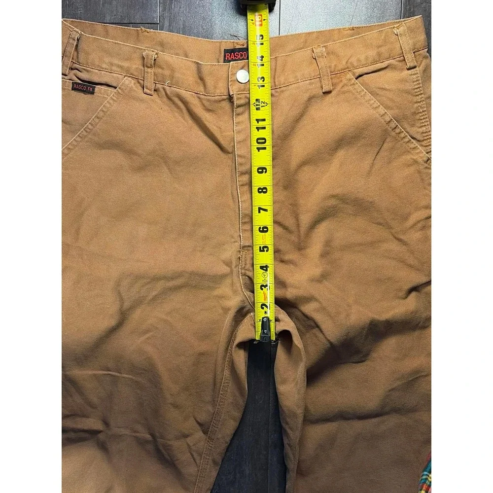 Rasco FR Carpenter Pants Mens 38x32 Brown Duck Flame Resistant Workwear CBF1215 - Picture 7 of 9